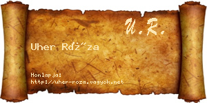 Uher Róza névjegykártya